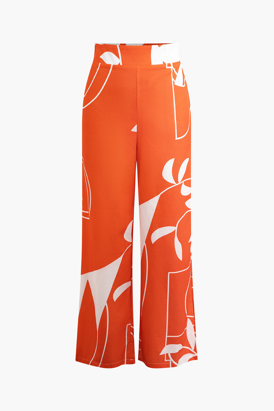 Bamboo leaf print cami top and pants set 