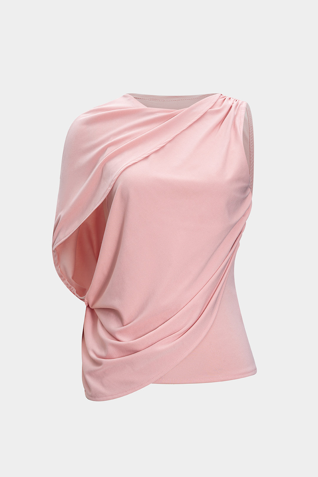 Asymmetrical Shoulder Ruched T-Shirt 