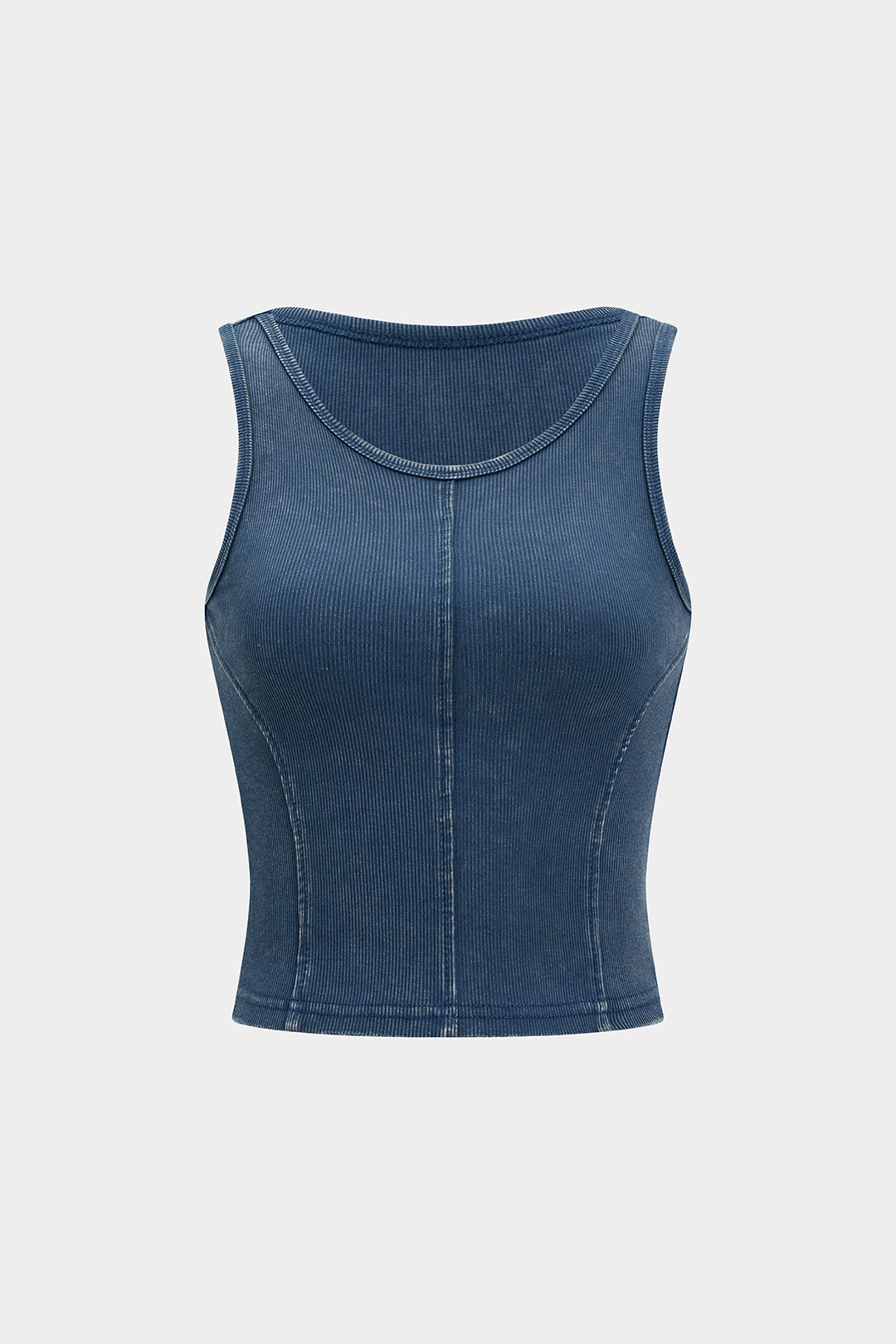 Binding Seam Detail Round Neck Tank Top 