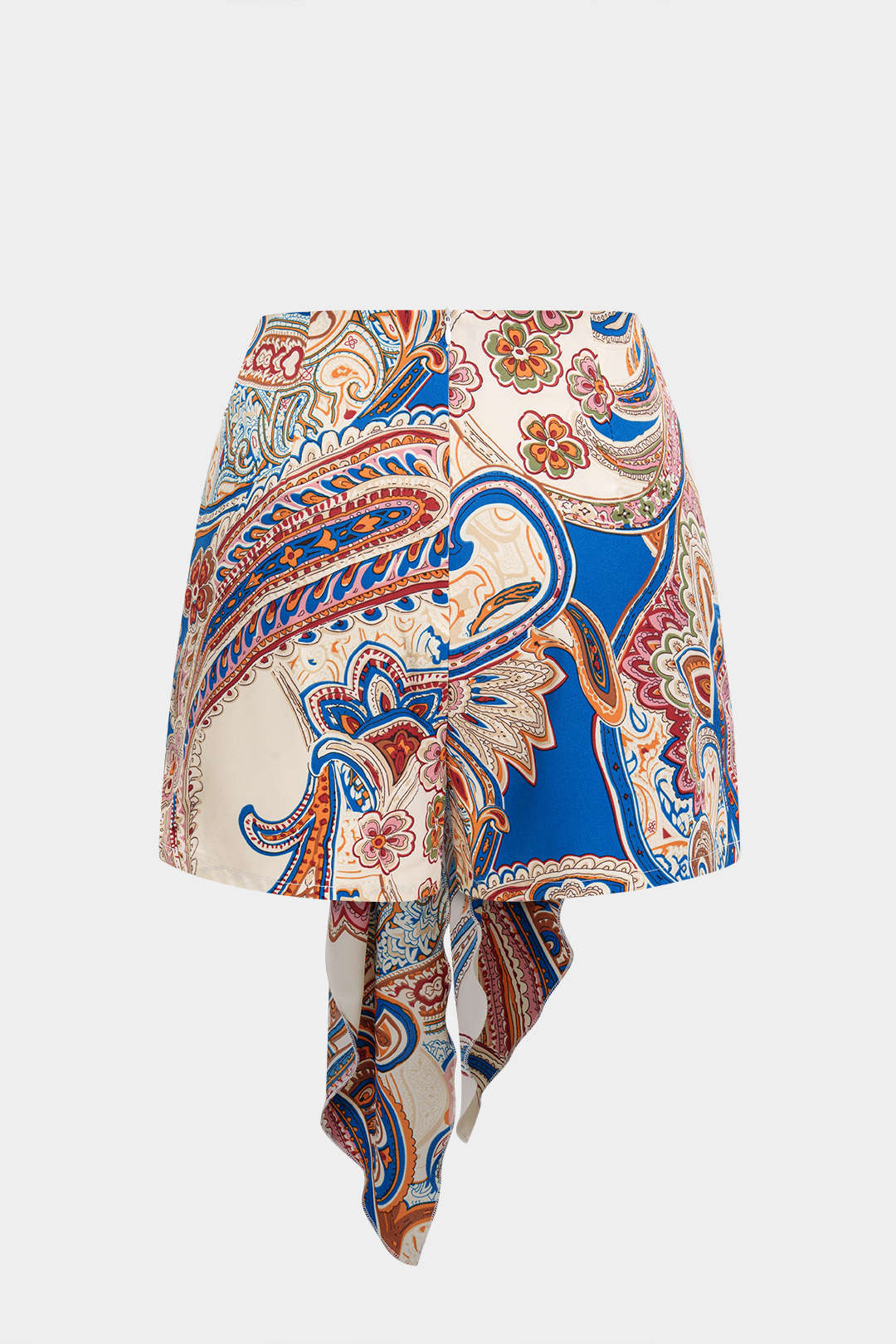 Bohemian Printed Knotted Tie with High Waist Shorts 