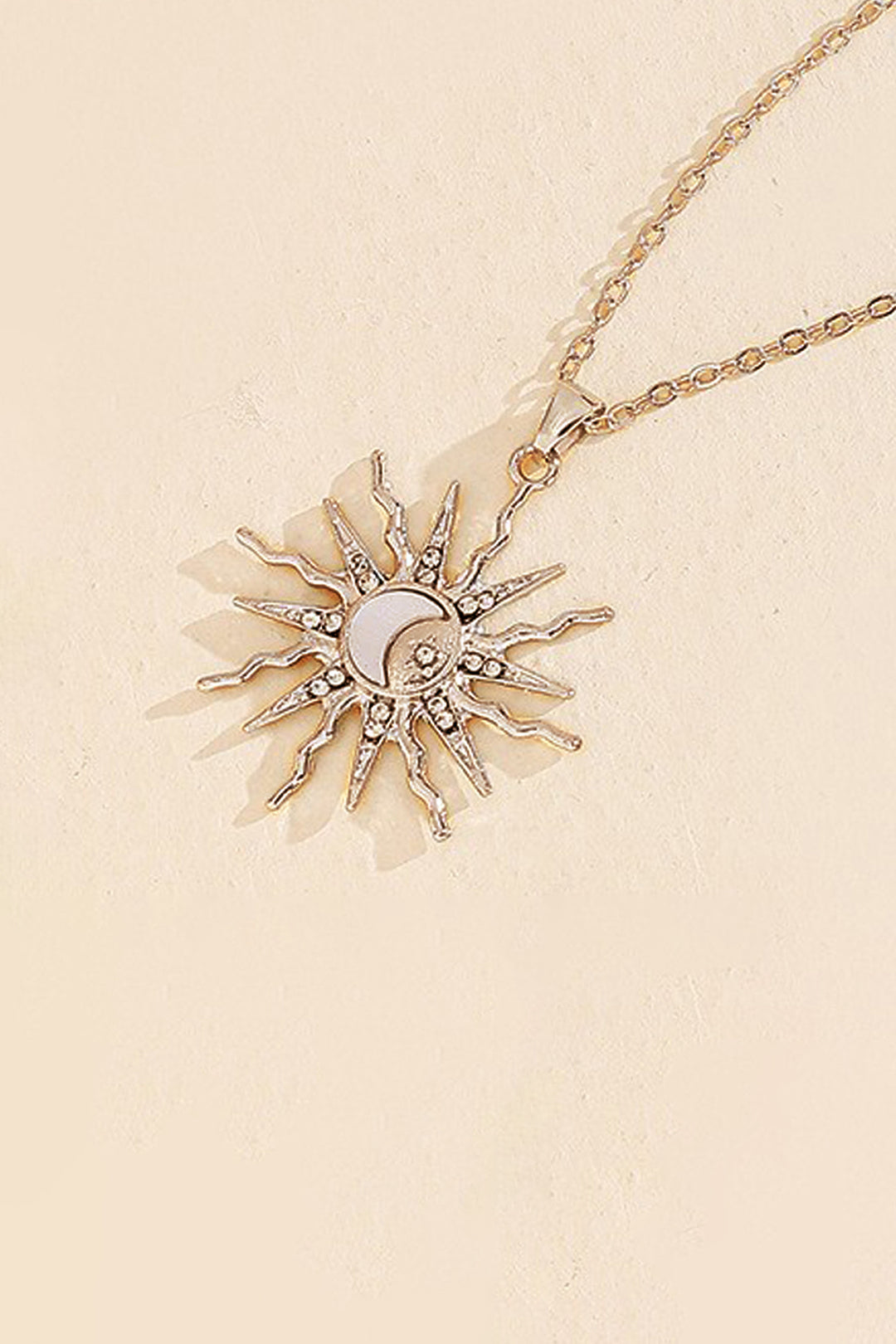 Alloy Sun Diamond-Inlaid Necklace 