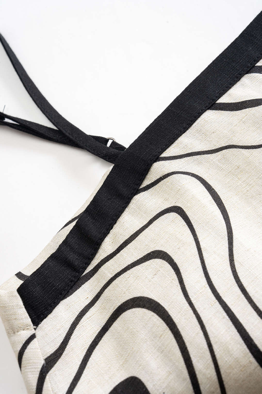 Abstract Print Linen Slip Detail Cami Top 