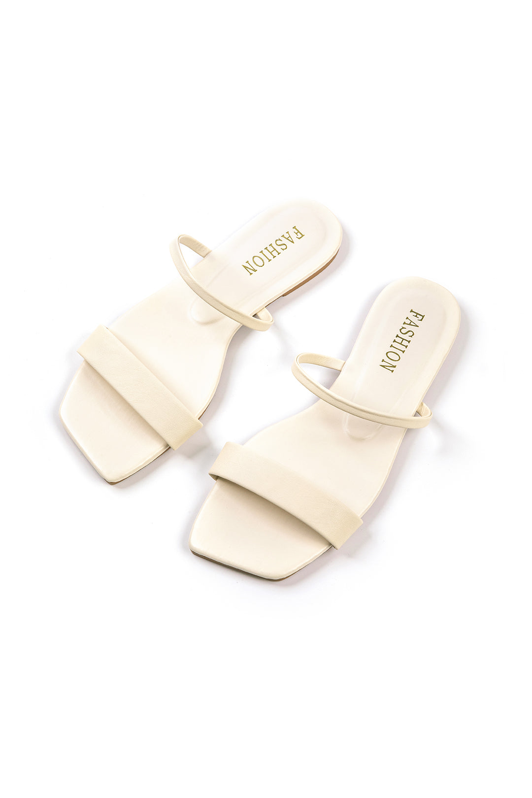 Basic Square Toe Flat Slide Sandals 