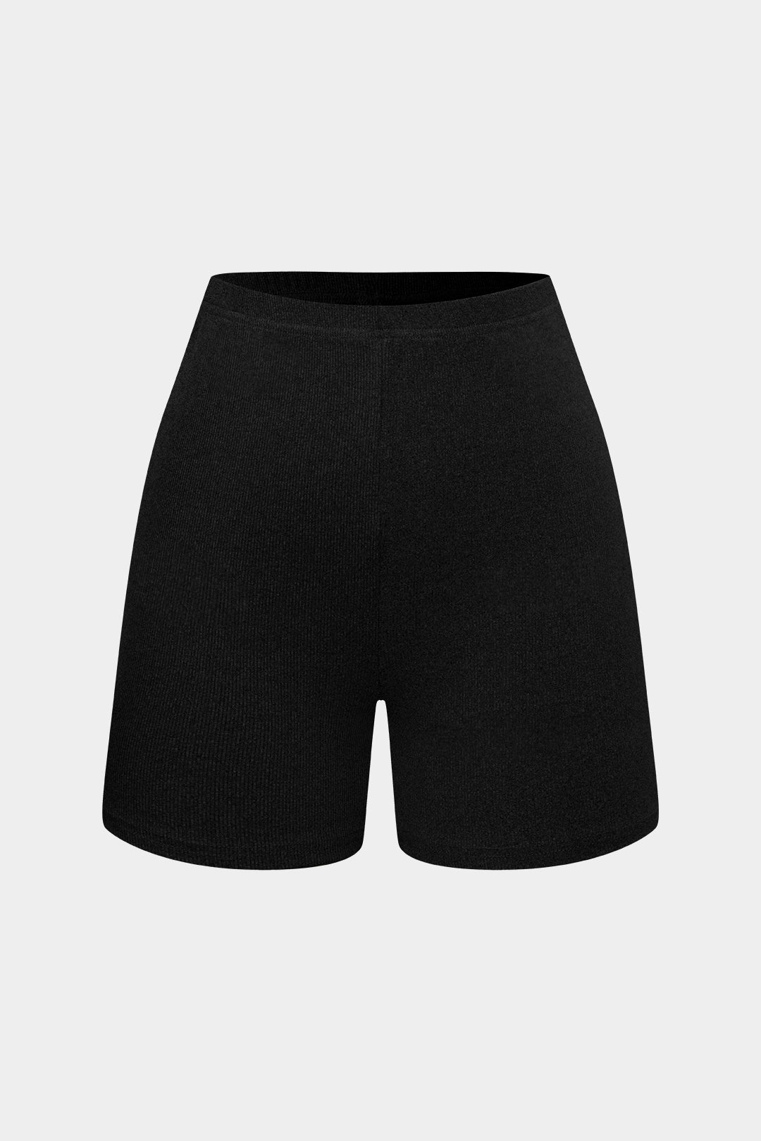 Basic Solid Breath Split Strapless Top and Shorts Set 