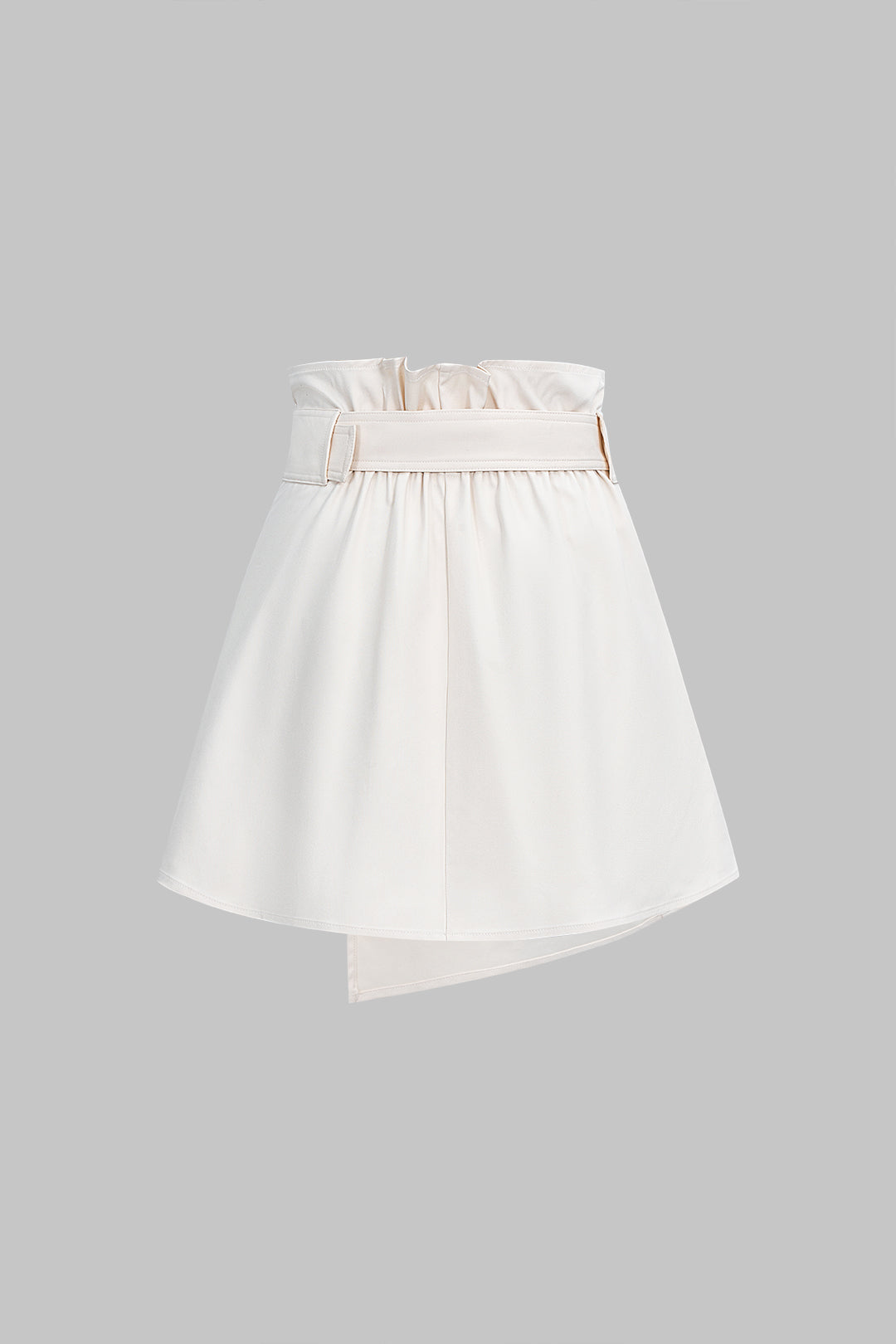Asymmetrical High Waist Belted Skirt 