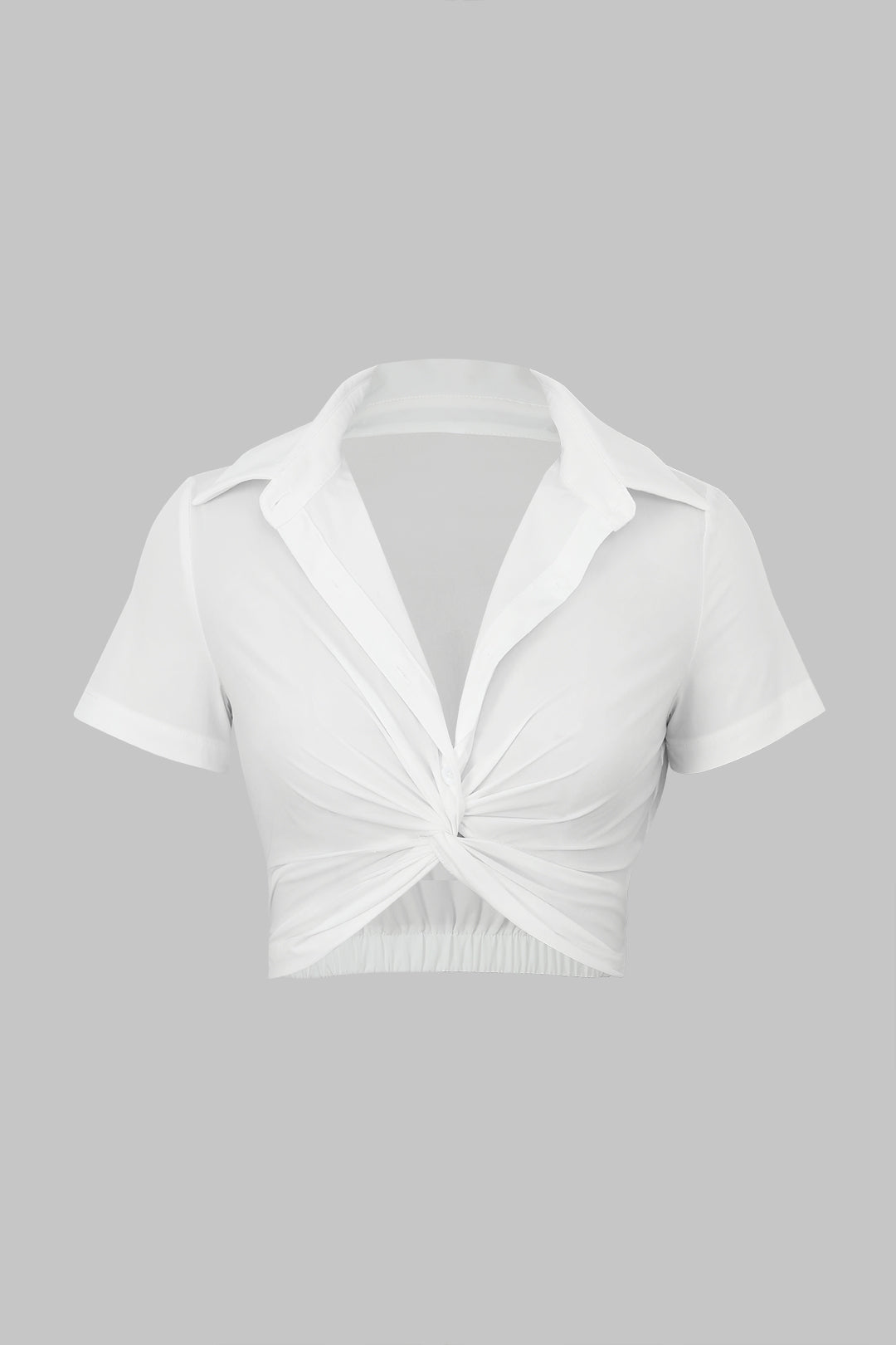 Basic cropped shirt with twist detail 