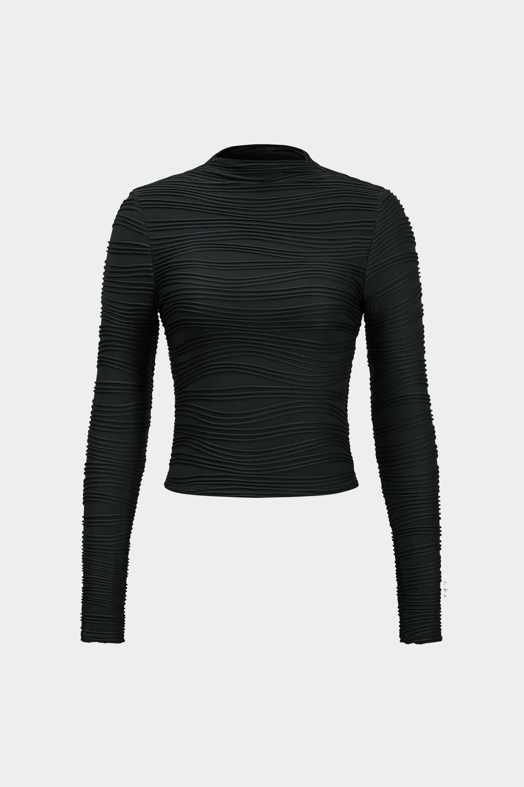 Basic textured long sleeve top 
