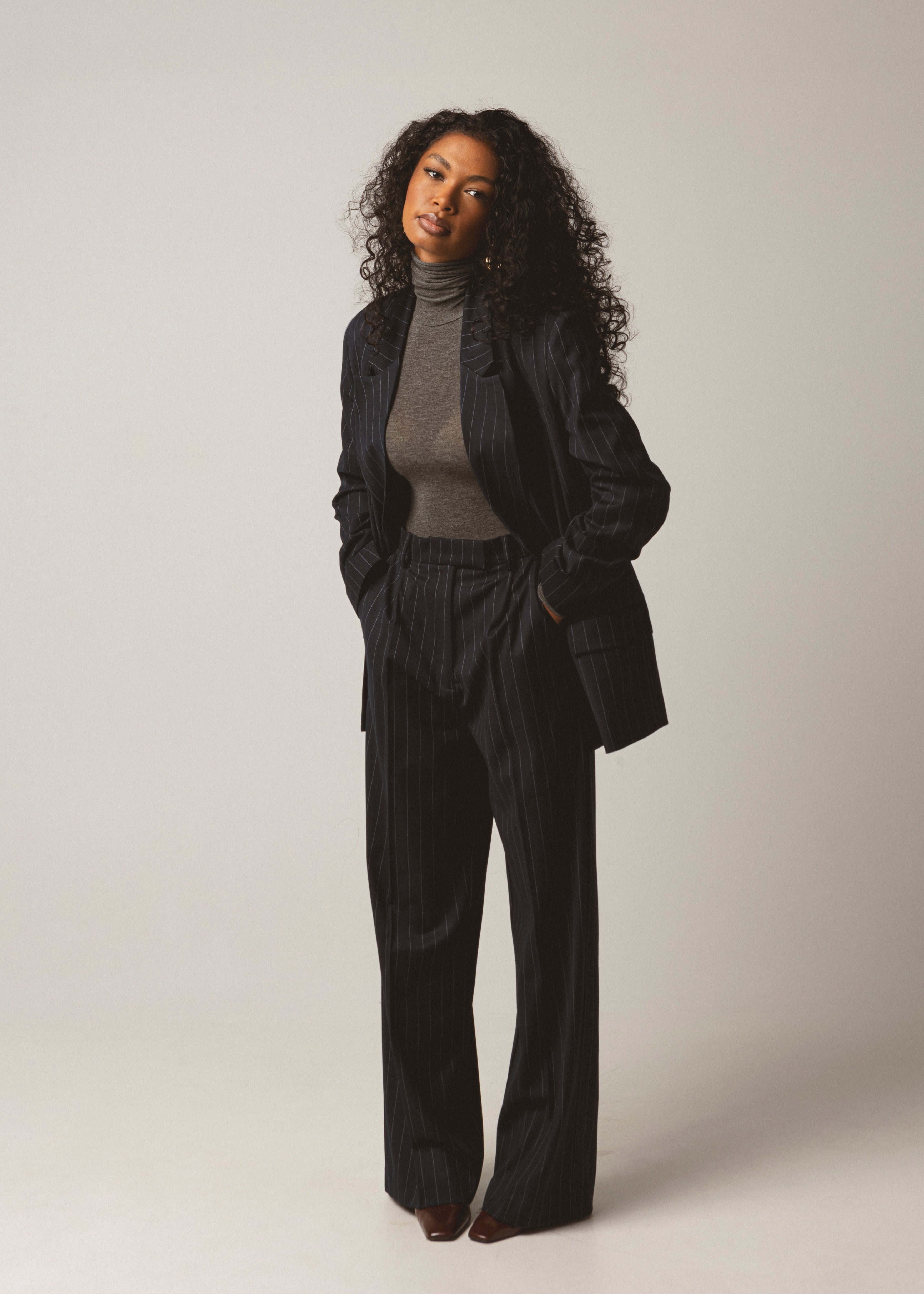 Jagger Pinstripe Double-Breasted Blazer