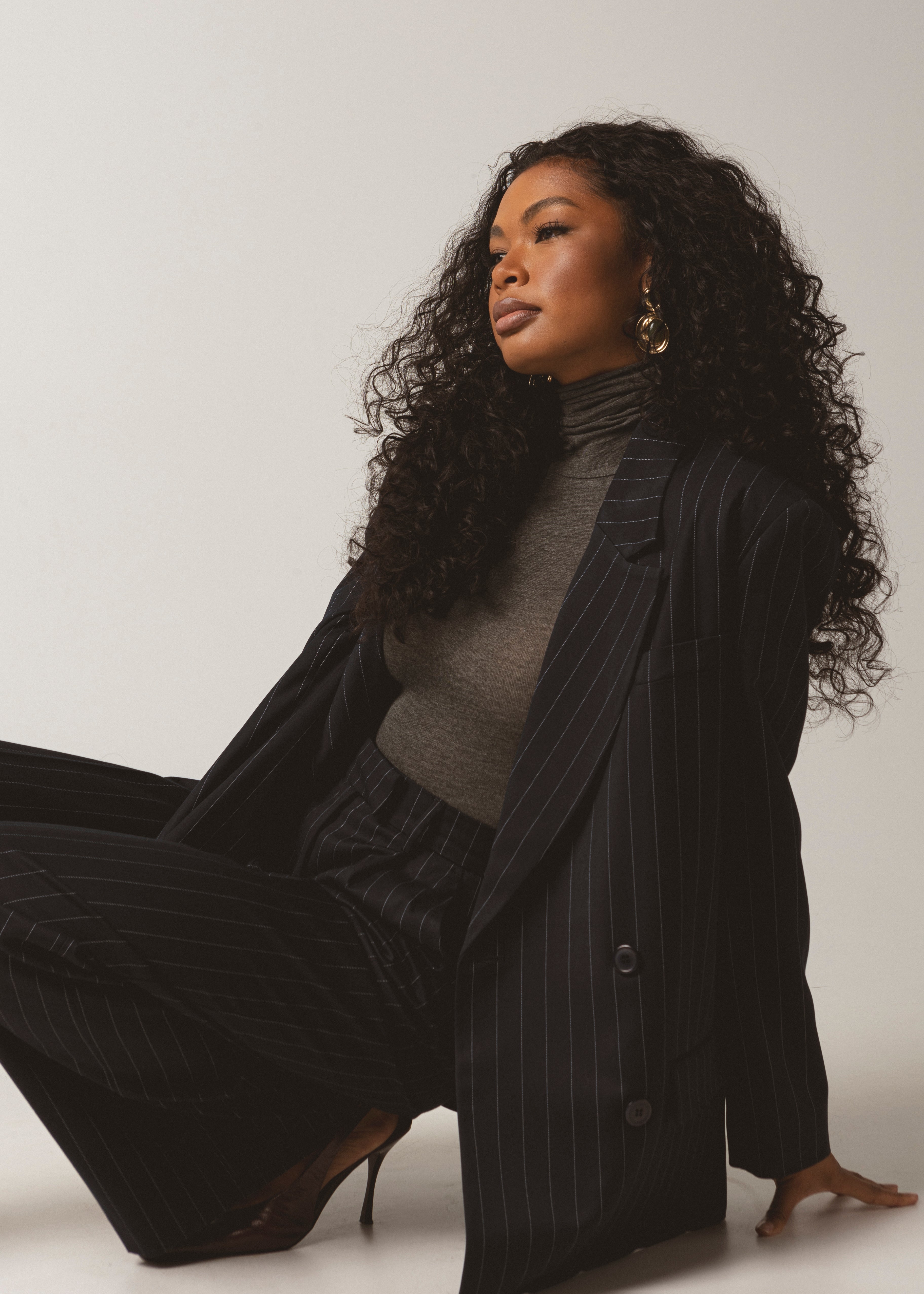 Jagger Pinstripe Double-Breasted Blazer