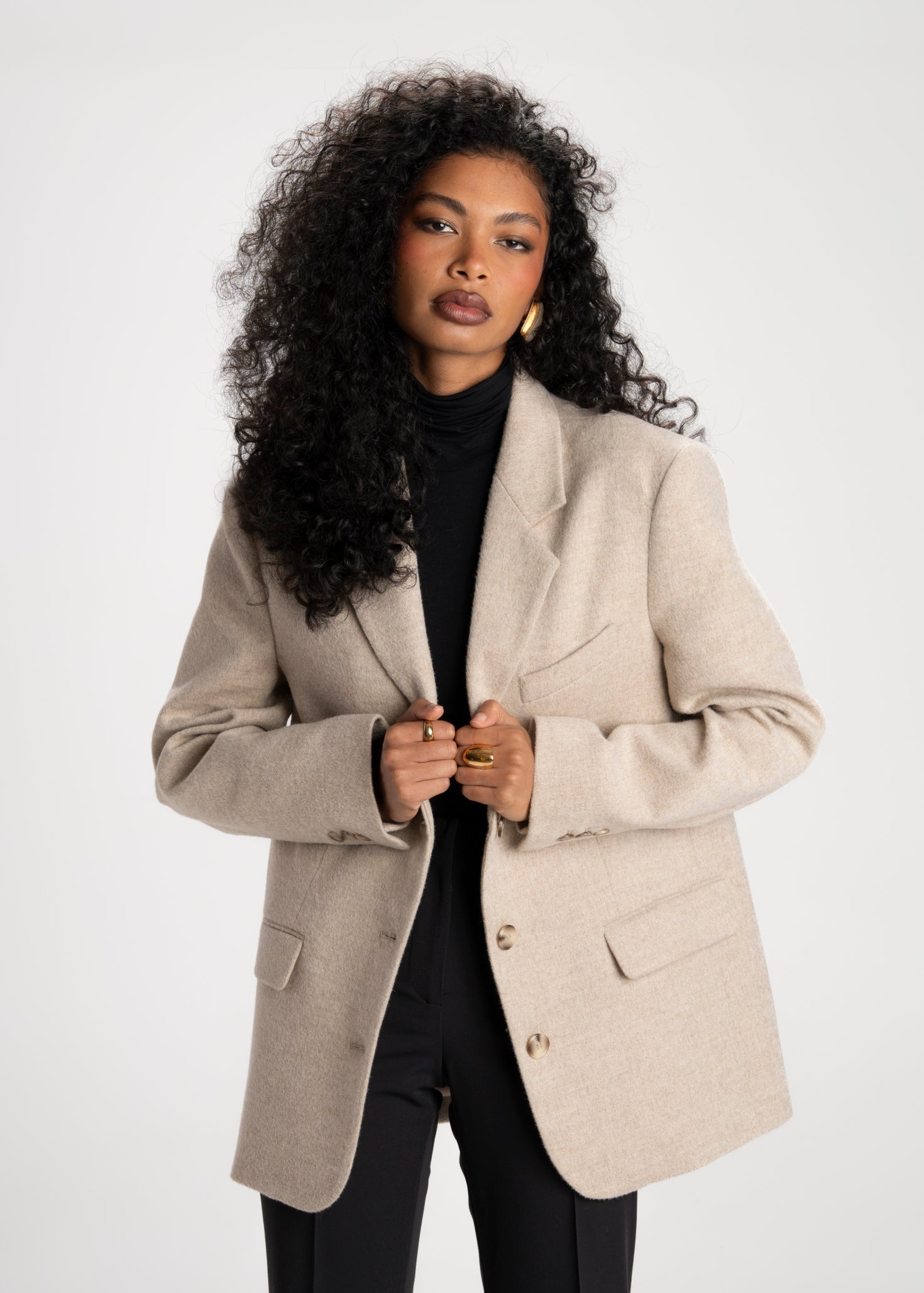 Winter Wool &amp; Cashmere Oversized Blazer