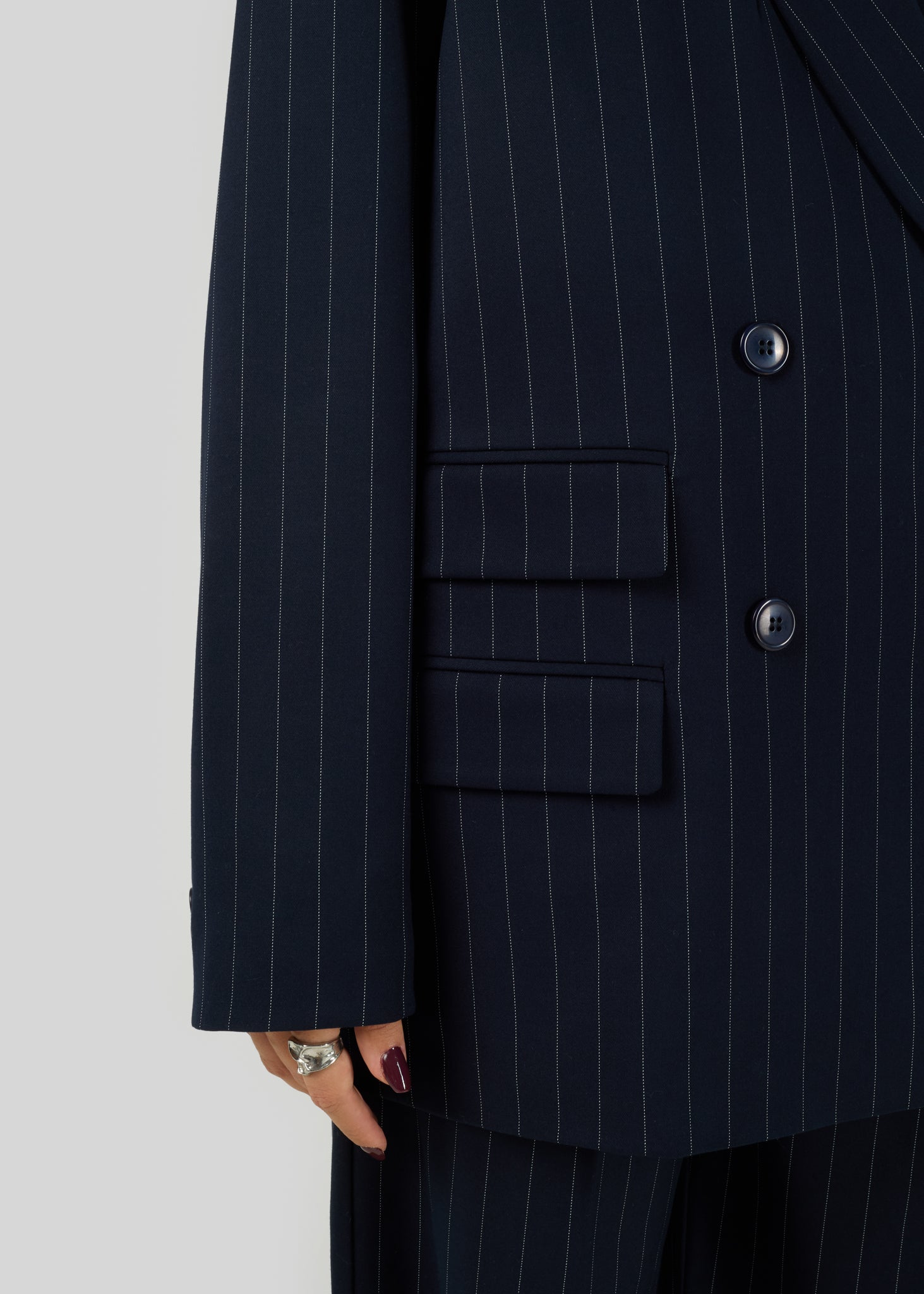 Jagger Pinstripe Double-Breasted Blazer
